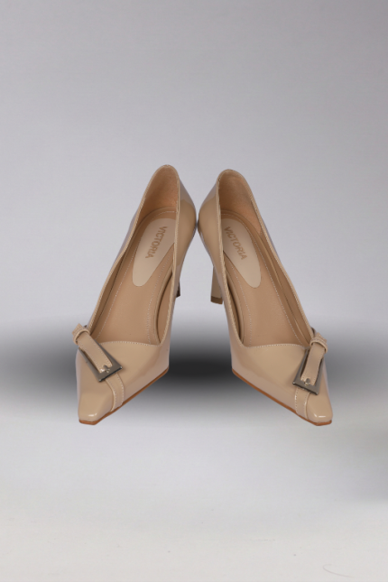 Önü Tokalı İnce Topuklu Klasik Ayakkabı