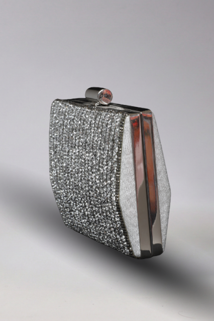 Silver Şeritli Taş İşlemeli Lüks Portföy